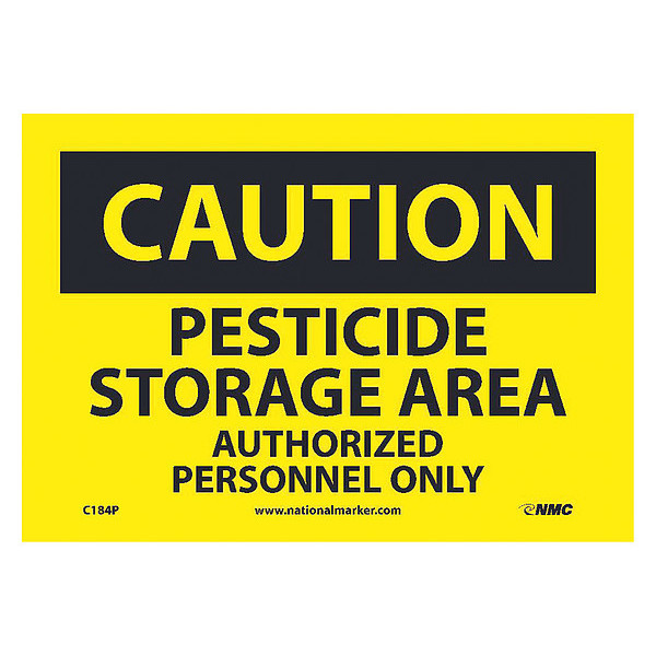 Nmc Caution Pesticide Storage Area Sign, C184P C184P