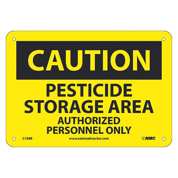 Nmc Caution Pesticide Storage Area Sign, C184R C184R