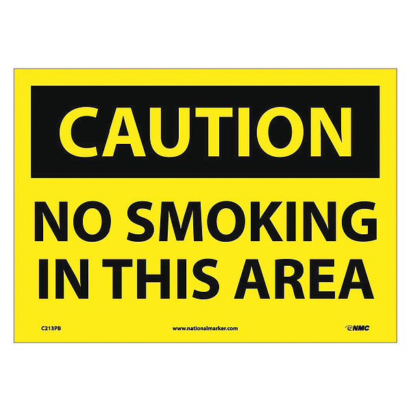 Nmc Caution No Smoking In This Area Sign, C213PB C213PB