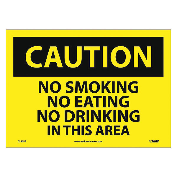 Nmc Caution No Smoking In This Area Sign, C360PB C360PB