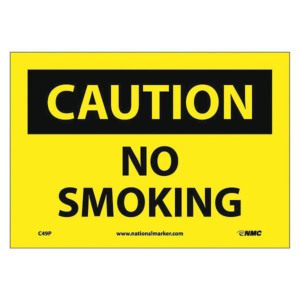 Nmc Caution No Smoking Sign, C49P C49P