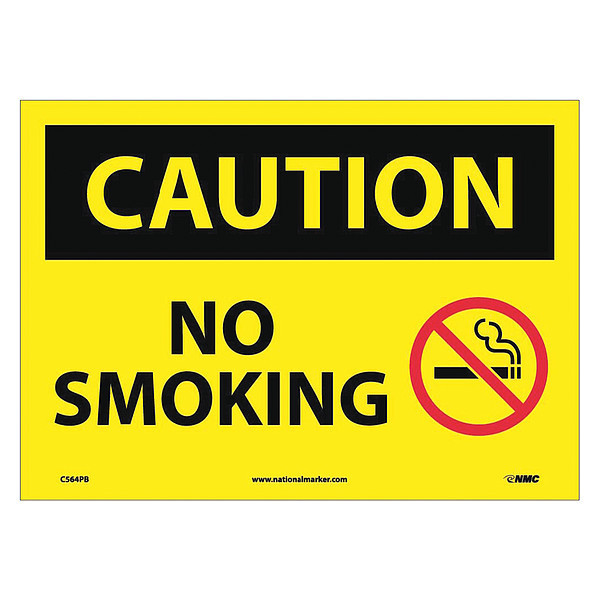 Nmc Caution No Smoking Sign, C564PB C564PB