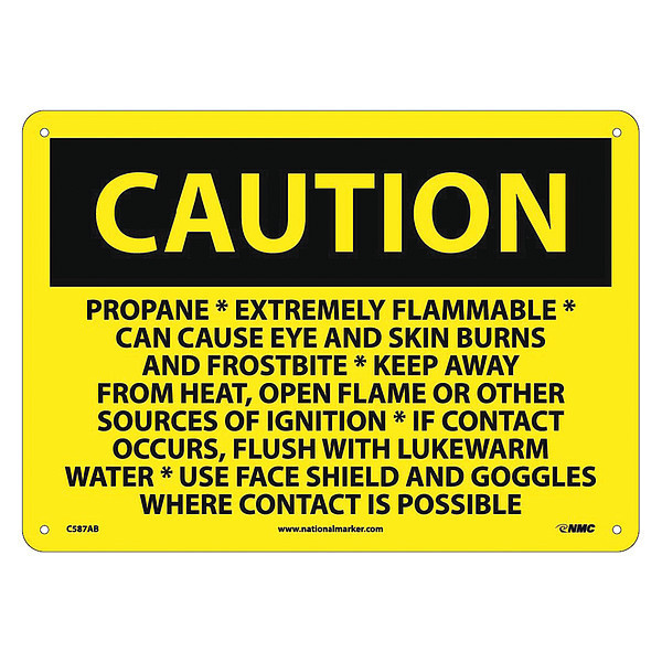 Nmc Caution Propane Extremely Flammable Sign, C587AB C587AB