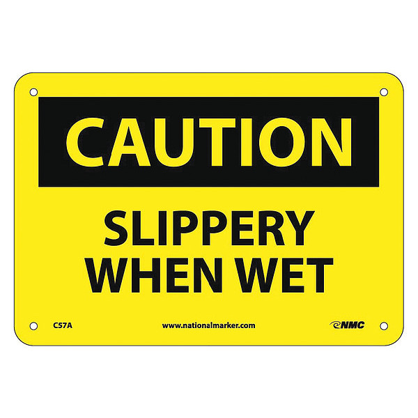 Nmc Caution Slippery When Wet Sign, C57A C57A