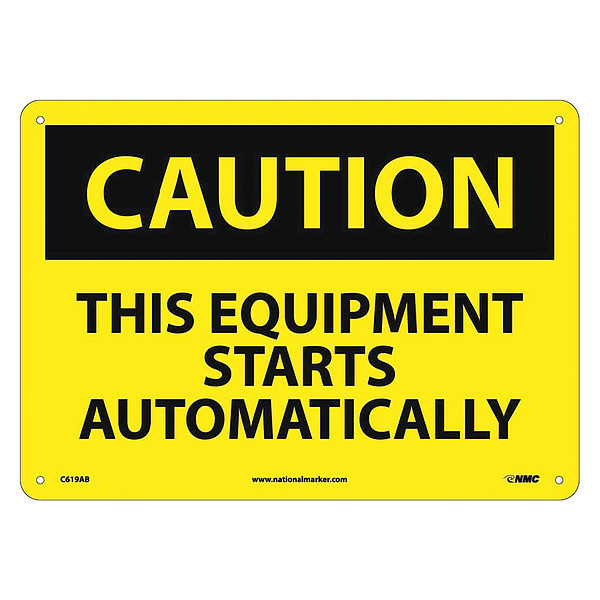 Nmc Caution This Equipment Starts Automatically Sign C619AB