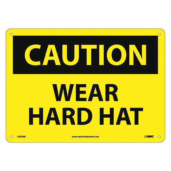 Nmc Caution Wear Hard Hat Sign C650AB