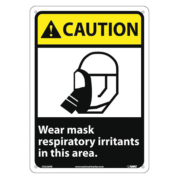 Nmc Caution Wear Mask Respiratory Irritants In This Area Sign CGA36RB
