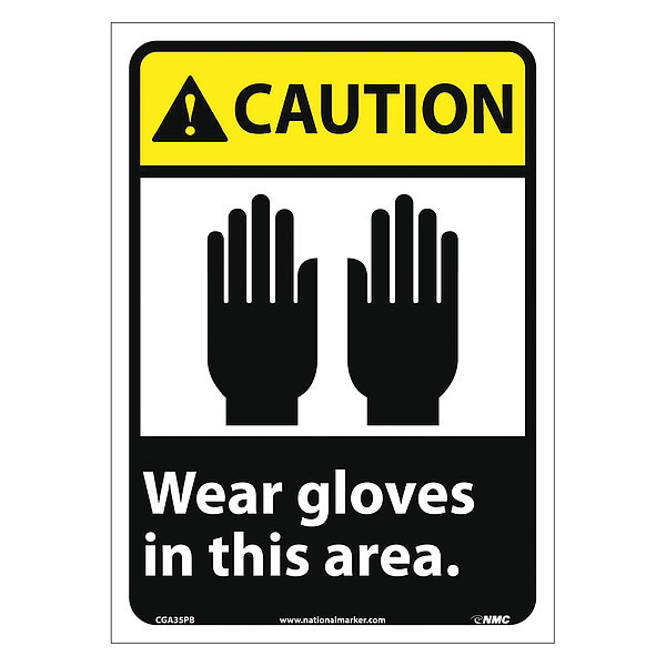 Nmc Caution Wear Gloves In This Area Sign CGA35PB