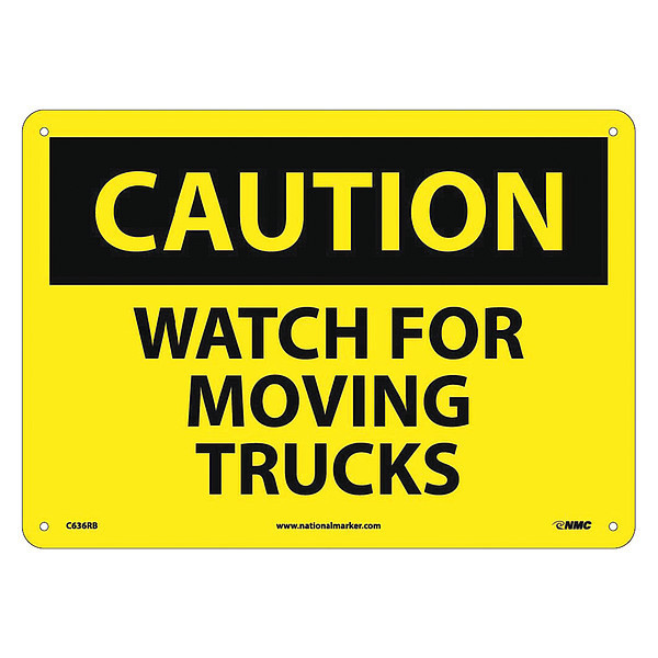 Nmc Caution Watch For Moving Trucks Sign, C636RB C636RB