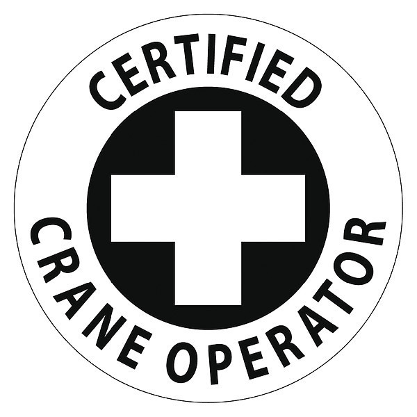 Nmc Certified Crane Operator Hard Hat Label, Pk25 HH34