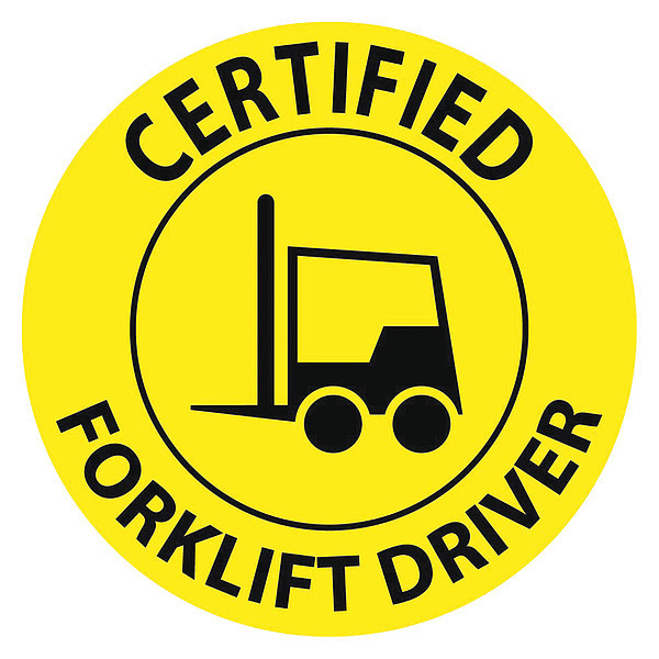 Nmc Certified Forklift Driver Hard Hat Label, Pk25 HH66
