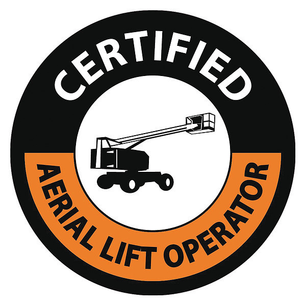 Nmc Certified Aerial Lift Operator Hard Hat Label, Pk25 HH126