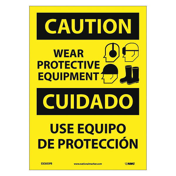 Nmc Caution Wear Protective Equipment Sign - Bilingual ESC653PB