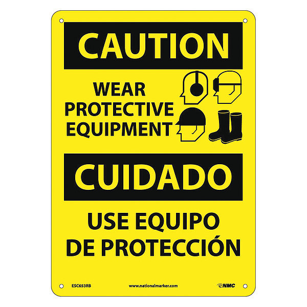 Nmc Caution Wear Protective Equipment Sign - Bilingual ESC653RB