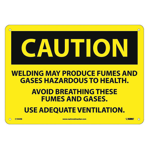Nmc Caution Welding Fumes Hazardous Sign C194RB
