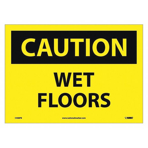 Nmc Caution Wet Floors Sign, C408PB C408PB