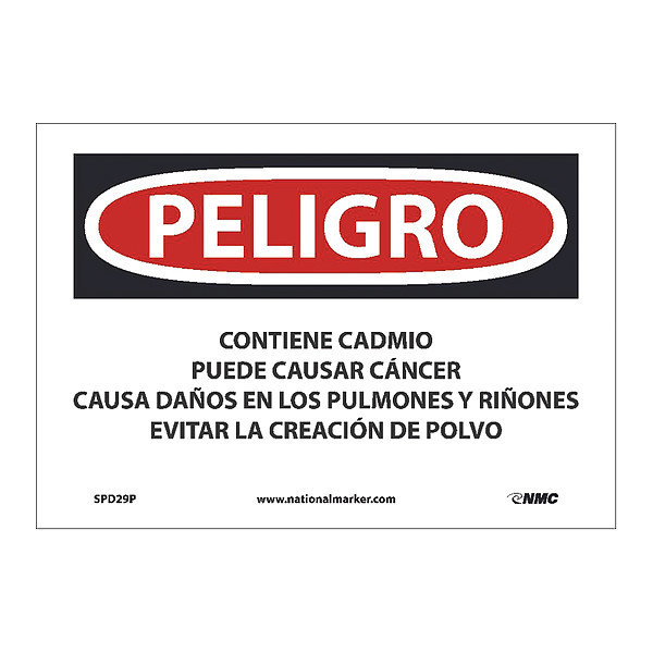 Nmc Contains Cadmium May Cause Cancer Sign - Spanish, SPD29P SPD29P