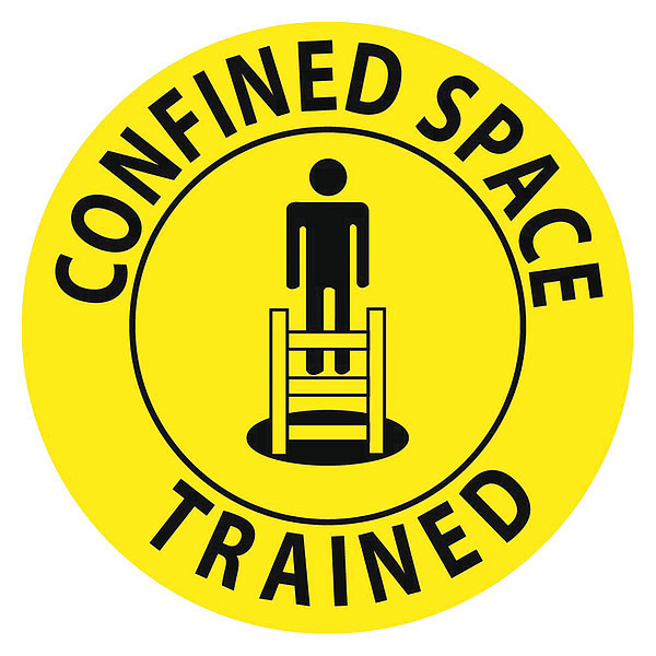 Nmc Confined Space Trained Hard Hat Label, Pk25, Material: Pressure Sensitive Vinyl HH69