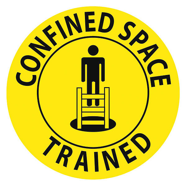 Nmc Confined Space Trained Label, Pk25 HH69R