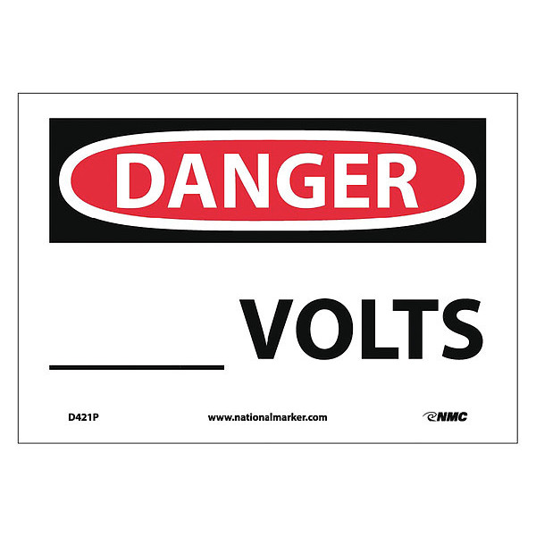 Nmc Danger ___ Volts Sign, D421P D421P
