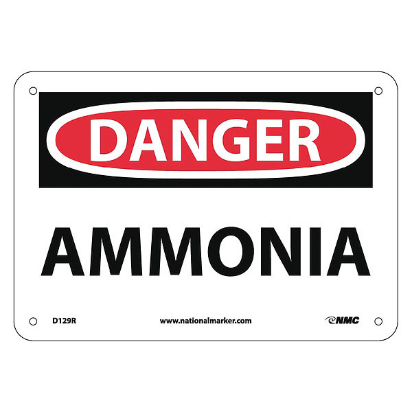 Nmc Danger Ammonia Sign, D129R D129R