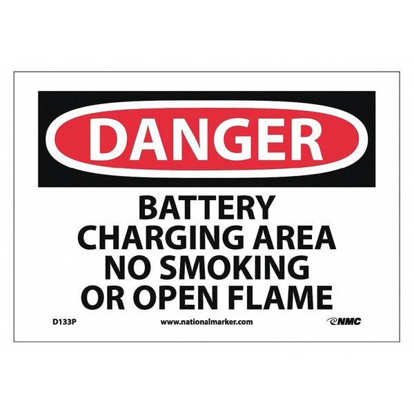 Nmc Danger Battery Charging Area Sign, D133P D133P