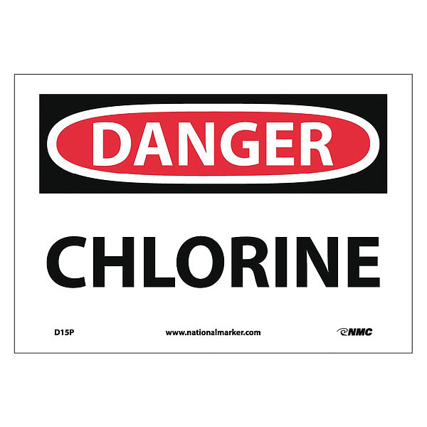 Nmc Danger Chlorine Sign, D15P D15P