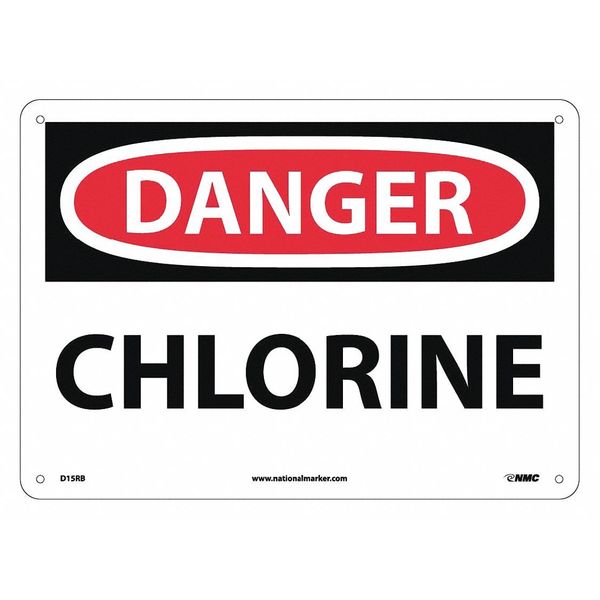 Nmc Danger Chlorine Sign, D15RB D15RB