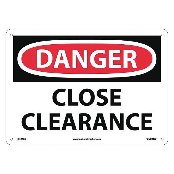 Nmc Danger Close Clearance Sign, D423RB D423RB