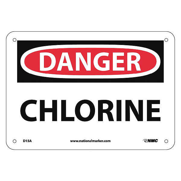 Nmc Danger Chlorine Sign, D15A D15A