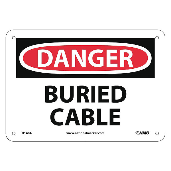 Nmc Danger Buried Cable Sign, D148A D148A