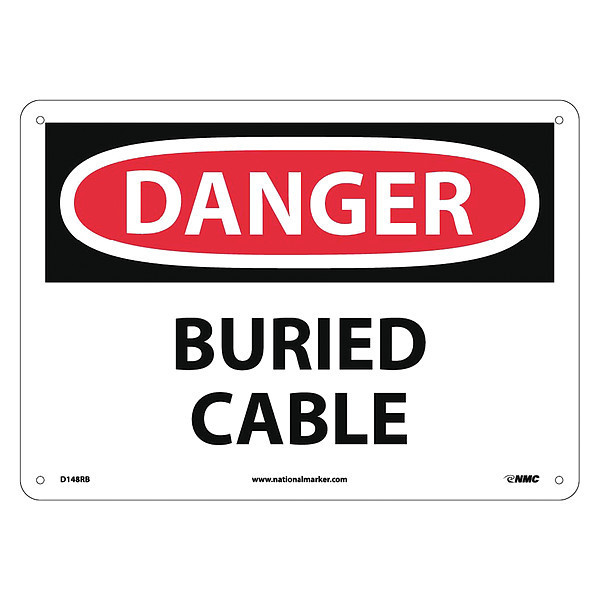 Nmc Danger Buried Cable Sign, D148RB D148RB