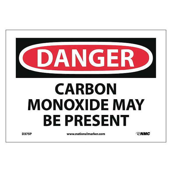 Nmc Danger Carbon Monoxide May Be Present Sign, D375P D375P
