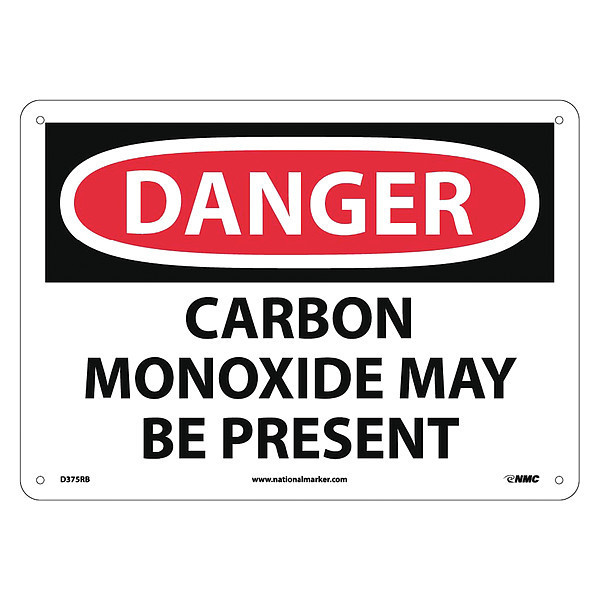 Nmc Danger Carbon Monoxide May Be Present Sign, D375RB D375RB