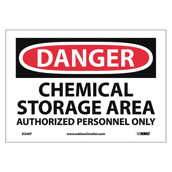 Nmc Danger Chemical Storage Area Sign, D240P D240P