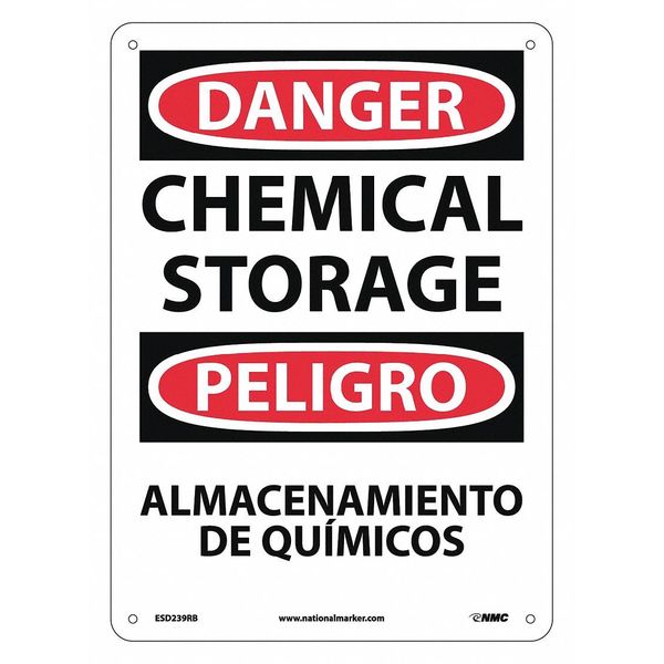 Nmc Danger Chemical Storage Sign - Bilingual, ESD239RB ESD239RB