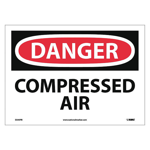 Nmc Danger Compressed Air Sign, D243PB D243PB