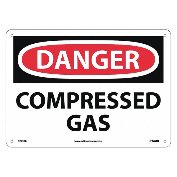 Nmc Danger Compressed Gas Sign, D245RB D245RB