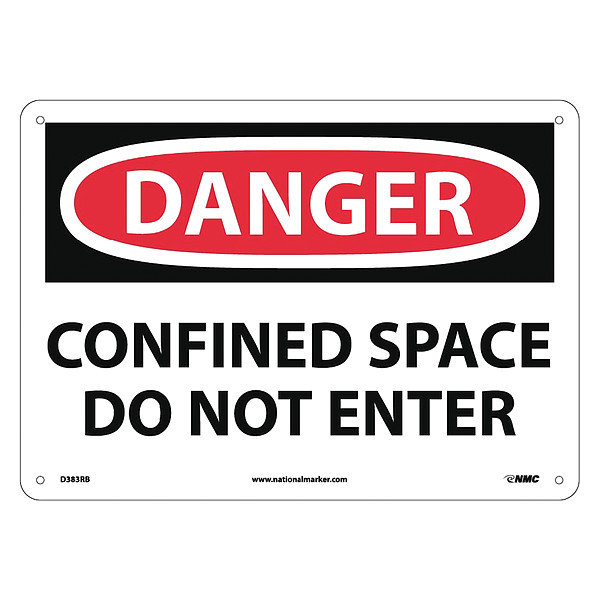 Nmc Danger Confined Space Do Not Enter Sign, D383RB D383RB