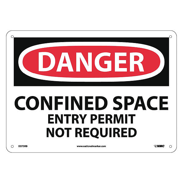 Nmc Danger Confined Space Entry Permit Not Required Sign, D373RB D373RB