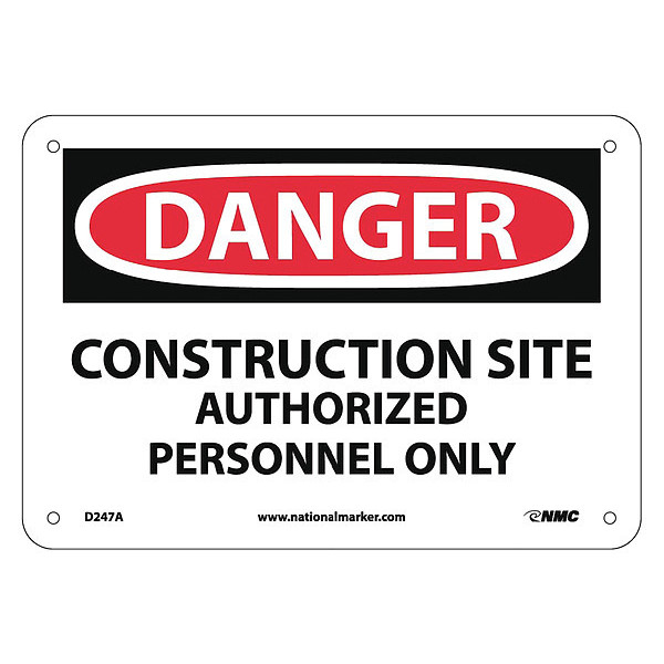 Nmc Danger Construction Site Sign D247A