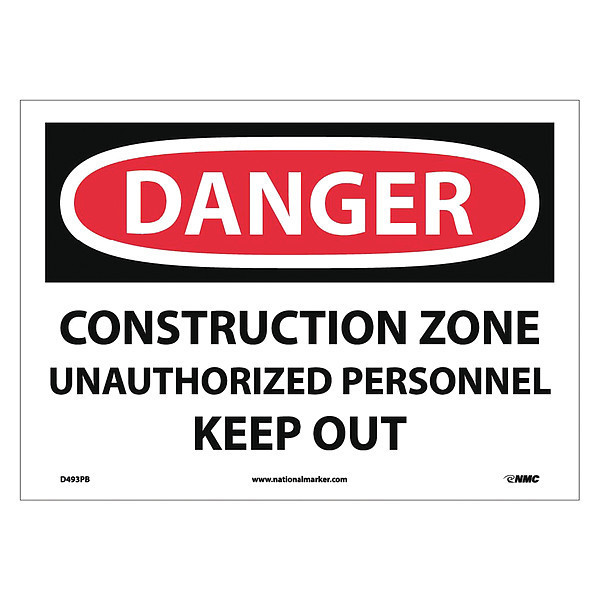 Nmc Danger Construction Zone Sign D493PB