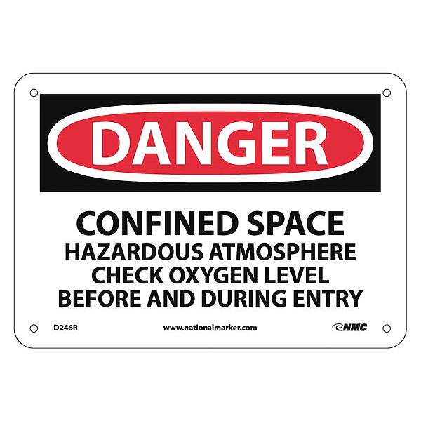 Nmc Danger Confined Space Sign, D246R D246R