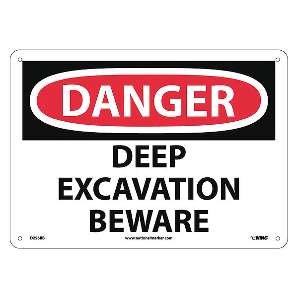 Nmc Danger Deep Excavation Beware Sign, D256RB D256RB