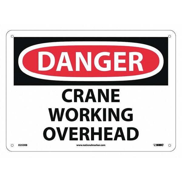 Nmc Danger Crane Working Overhead Sign D253RB