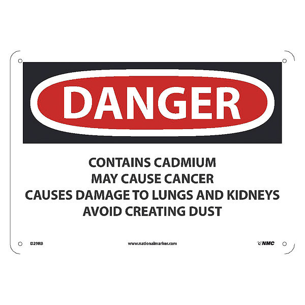 Nmc Danger Contains Cadmium May Cause Cancer Sign, D29RB D29RB