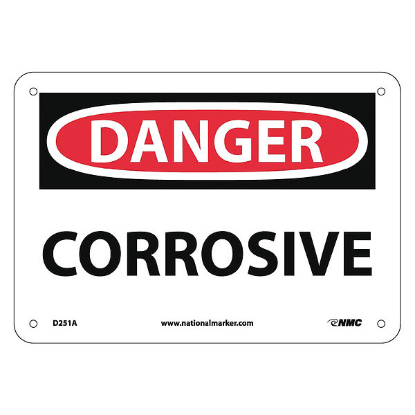 Nmc Danger Corrosive Sign, D251A D251A