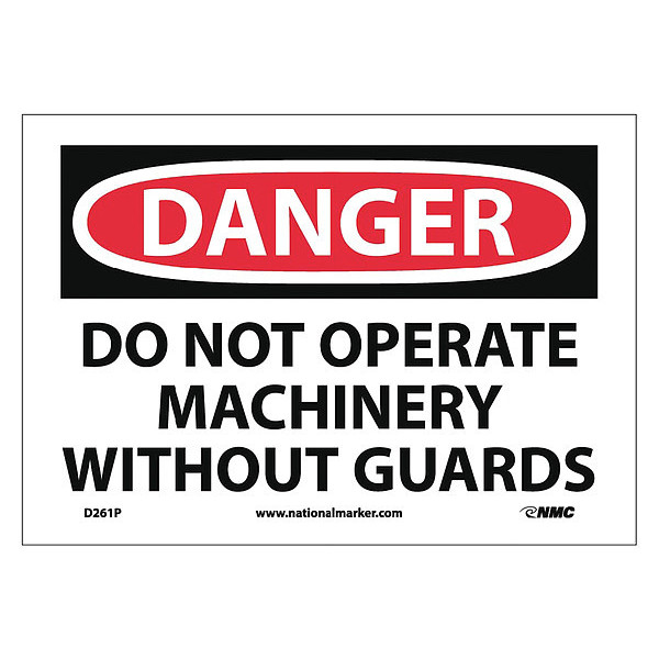 Nmc Danger Do Not Operate Machinery Without Guards Sign D261P