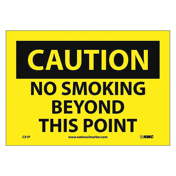 Nmc Caution No Smoking Beyond This Point Sign, C51P C51P