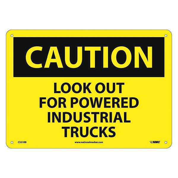 Nmc Caution Look Out For Trucks Sign, C551RB C551RB